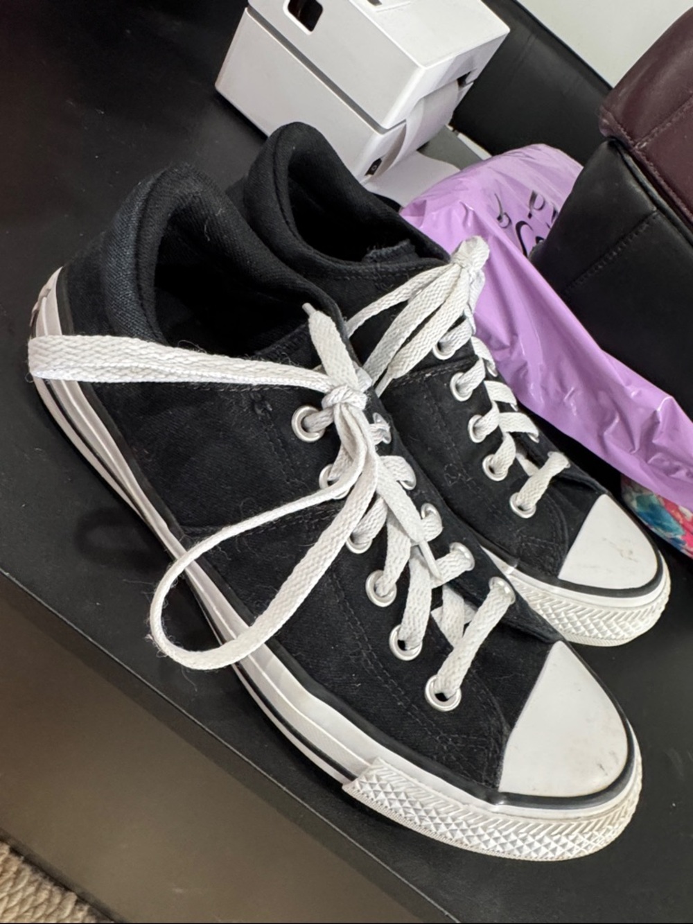 Converse Black and White Low-Top Canvas Sneakers